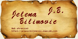 Jelena Bilimović vizit kartica
